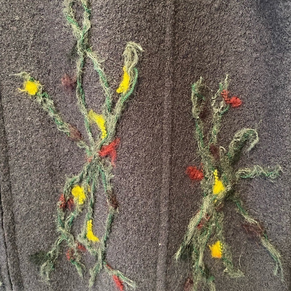 Vintage A. Giannetti Gray Zip Embroidered Sweater Blazer - Picture 9 of 10